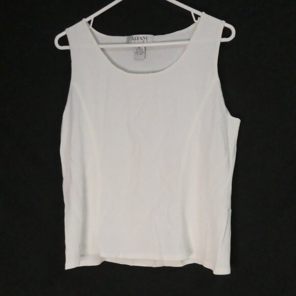 ALFANI PETITE | large | Textured White Sleeveless Tank Top | GUC - Picture 1 of 15